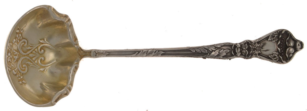 Poppy (Sterling) Solid Piece Cream Ladle by Baker Manchester-1