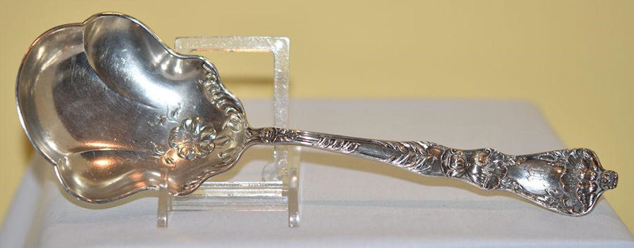Poppy (Sterling) Large Solid Berry/Casserole Spoon by Baker Manchester-1