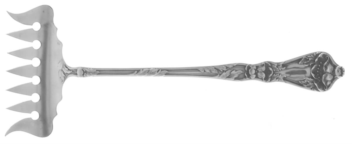 Poppy (Sterling) Large Solid Tined Sardine Serving Fork by Baker Manchester-1