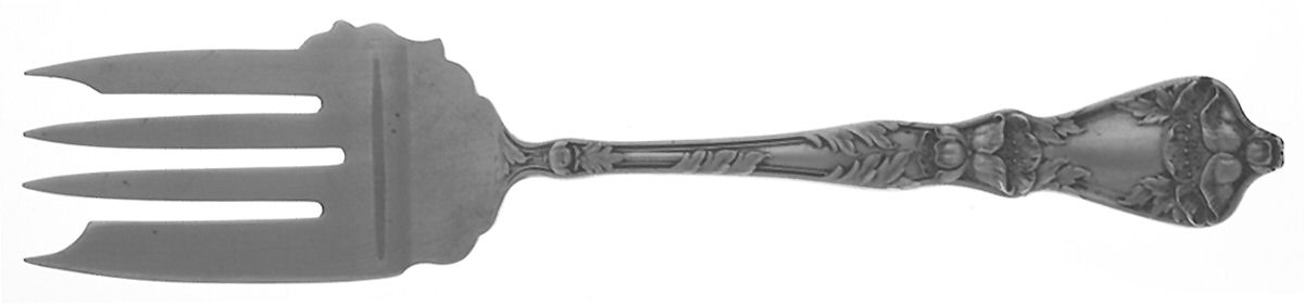 Poppy (Sterling) Small Solid Cold Meat Serving Fork by Baker Manchester-1