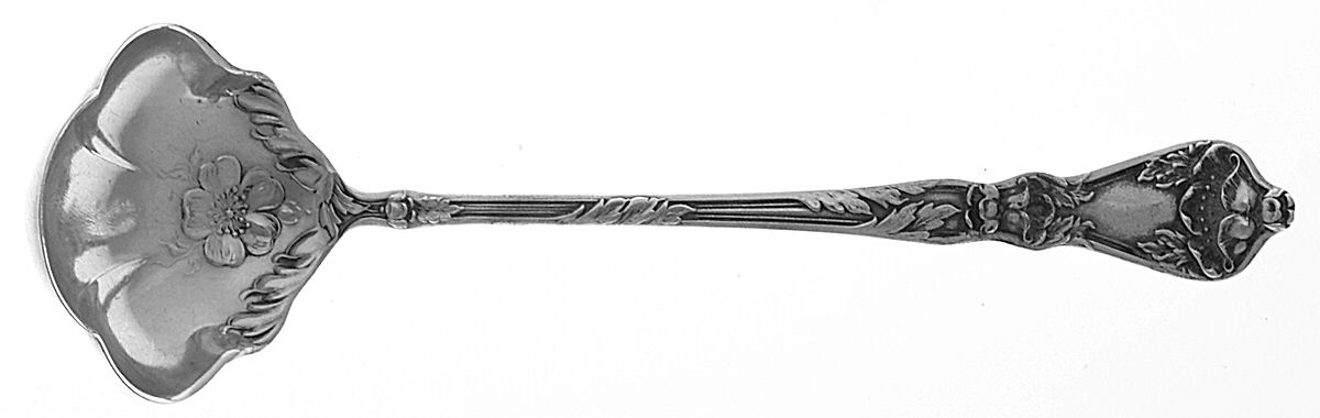 Poppy (Sterling) Solid Piece Cream Ladle by Baker Manchester-1