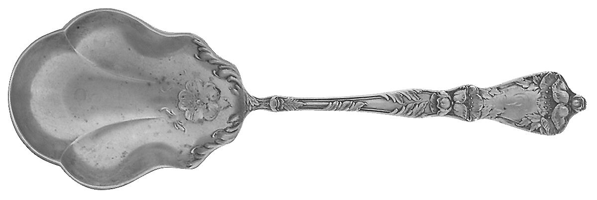 Poppy (Sterling) Monogram Small Solid Berry/Casserole Spoon by Baker Manchester-1