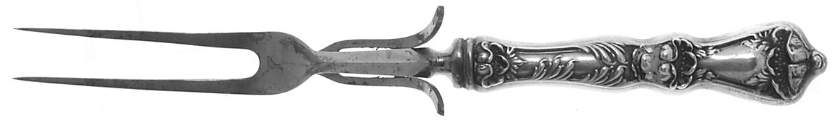 Poppy (Sterling) Small Steak Carving Fork with Stainless Prongs by Baker Manchester-1