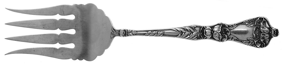 Poppy (Sterling) Medium Solid Cold Meat Serving Fork by Baker Manchester-1