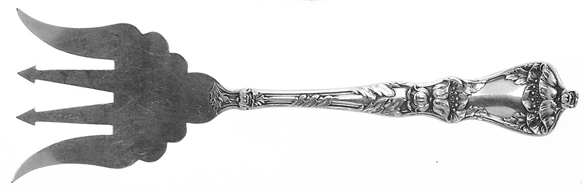 Poppy (Sterling) Small Solid Tined Sardine Serving Fork by Baker Manchester-1