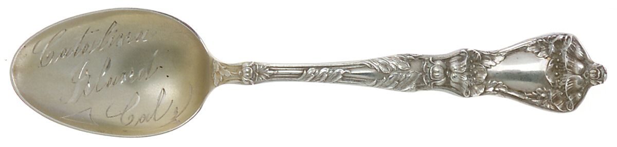 Poppy (Sterling) Souvenir Spoon (Five O'Clock) by Baker Manchester-1