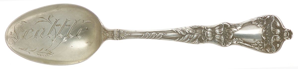 Poppy (Sterling) Souvenir Spoon (Five O'Clock) by Baker Manchester-1