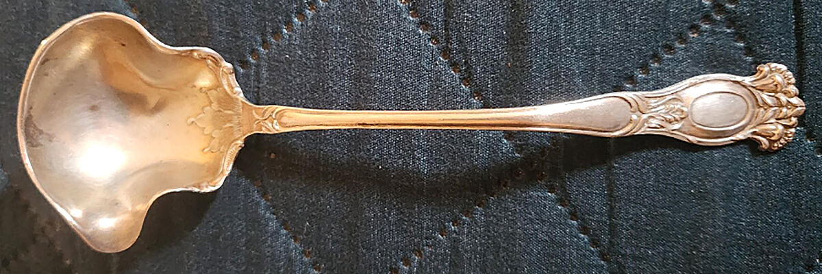 BMS9 (STERLING) Large Gravy Ladle, Solid Piece by Baker Manchester-1