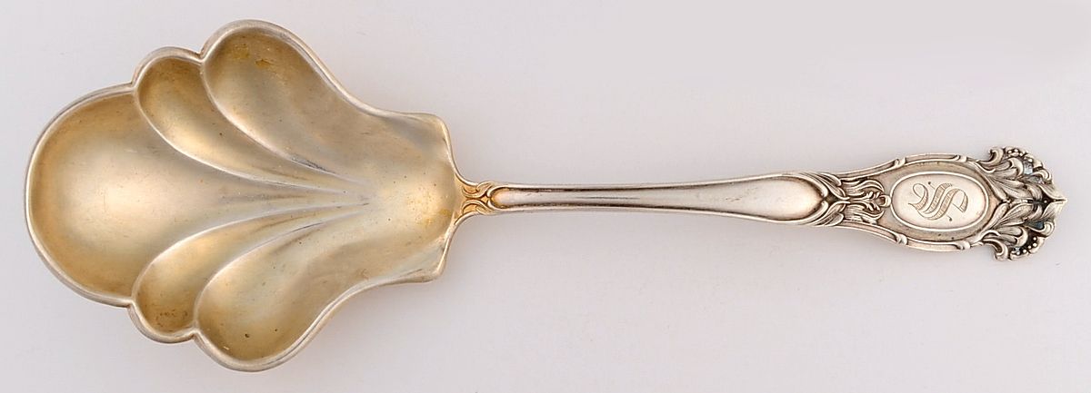 BMS9 (STERLING) Preserve Spoon with Monogram by Baker Manchester-1