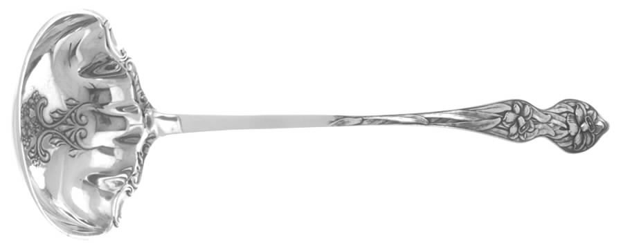 Daffodil (Sterling, 1900) Solid Soup Ladle by Baker Manchester-1