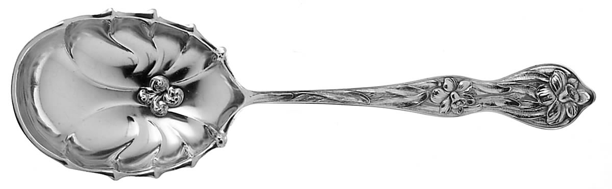Daffodil (Sterling, 1900) Preserve Spoon by Baker Manchester-1