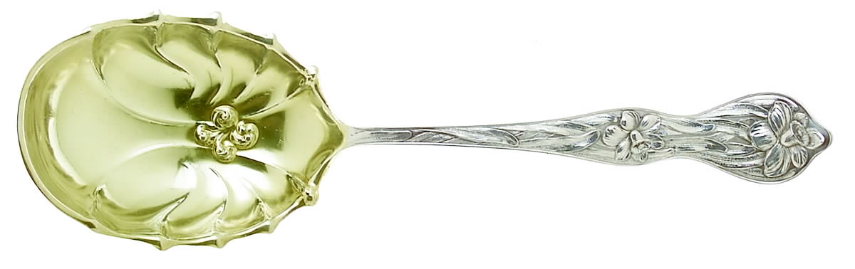 Daffodil (Sterling, 1900) Preserve Spoon by Baker Manchester-1
