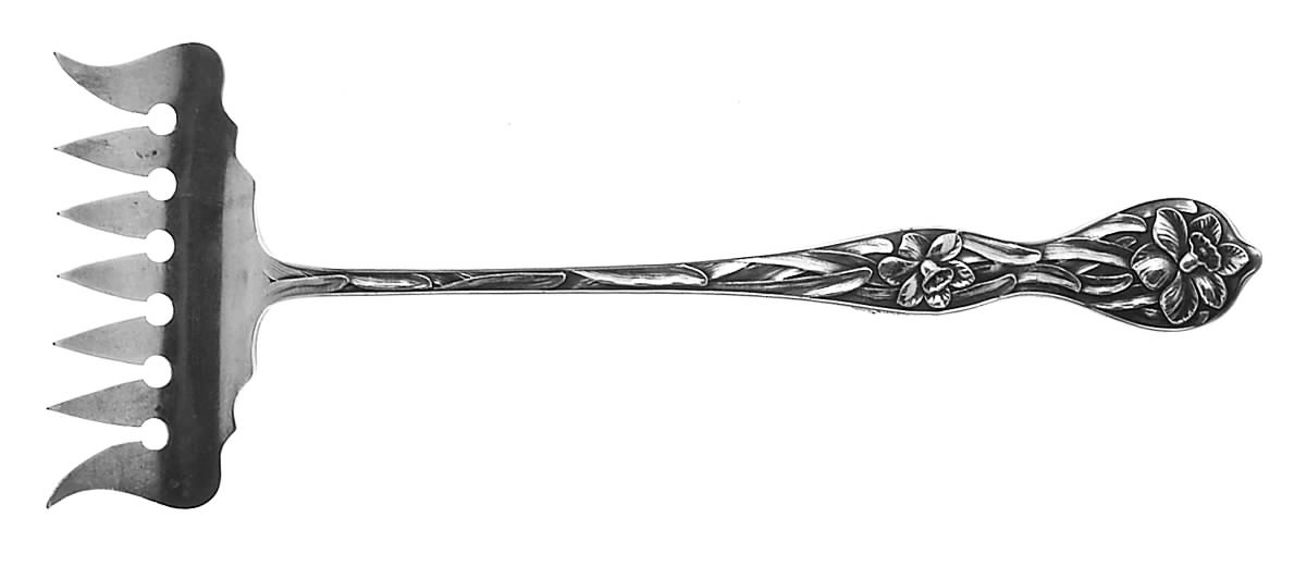 Daffodil (Sterling, 1900) Large Solid Tined Sardine Serving Fork by Baker Manchester-1