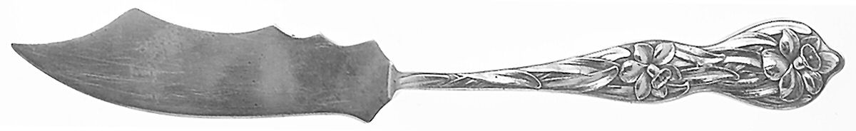 Daffodil (Sterling, 1900) Flat Handle Master Butter Knife by Baker Manchester-1