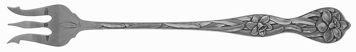 Daffodil (Sterling, 1900) Cocktail/Seafood Fork by Baker Manchester-1