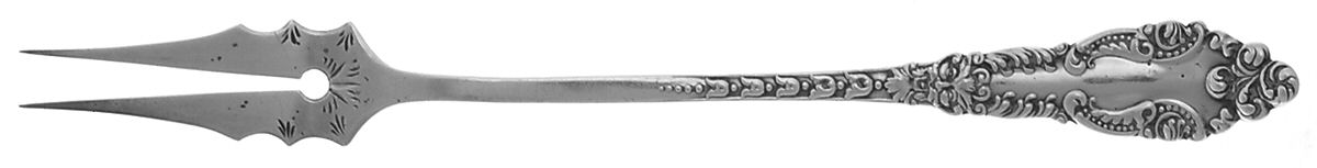 Lafayette (Sterling, 1898) Short Handle Pickle/Olive Fork by Baker Manchester-1