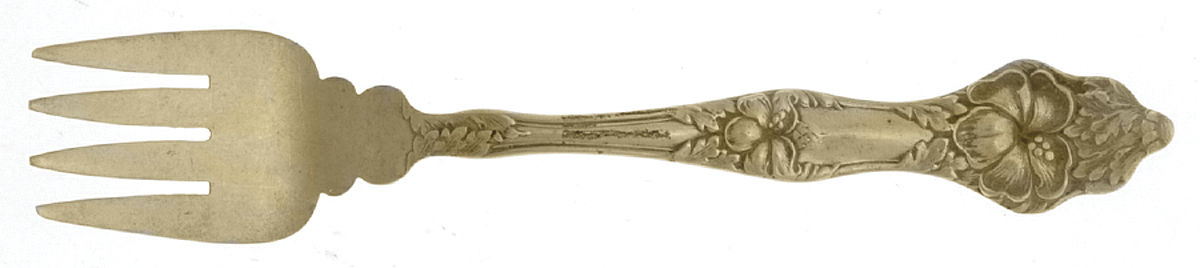 Landers No. 2 (Sterling, 1900, No Monograms) Large Ramekin Fork by Baker Manchester-1