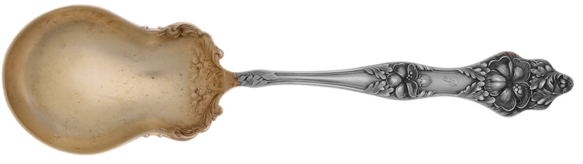 Landers No. 2 (Sterling, 1900, No Monograms) Preserve Spoon by Baker Manchester-1