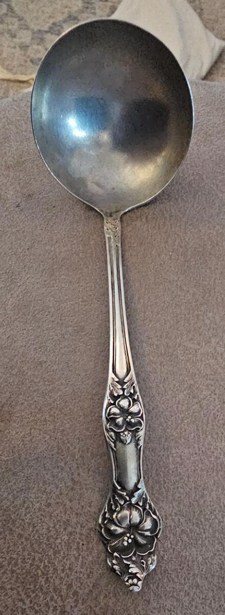 Landers No. 2 (Sterling, 1900, No Monograms) Round Bowl Soup Spoon (Cream Soup) by Baker Manchester-1