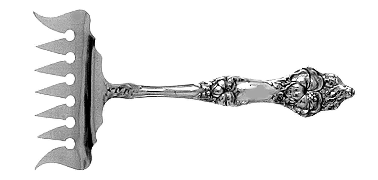 Landers No. 2 (Sterling, 1900, No Monograms) Small Solid Tined Sardine Serving Fork by Baker Manchester-1