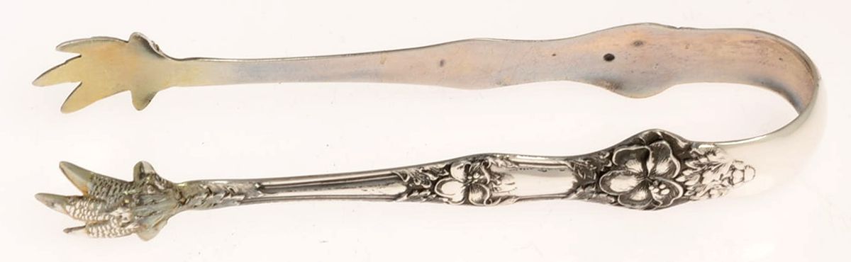 Landers No. 2 (Sterling, 1900, No Monograms) Bon Bon Tongs by Baker Manchester-1