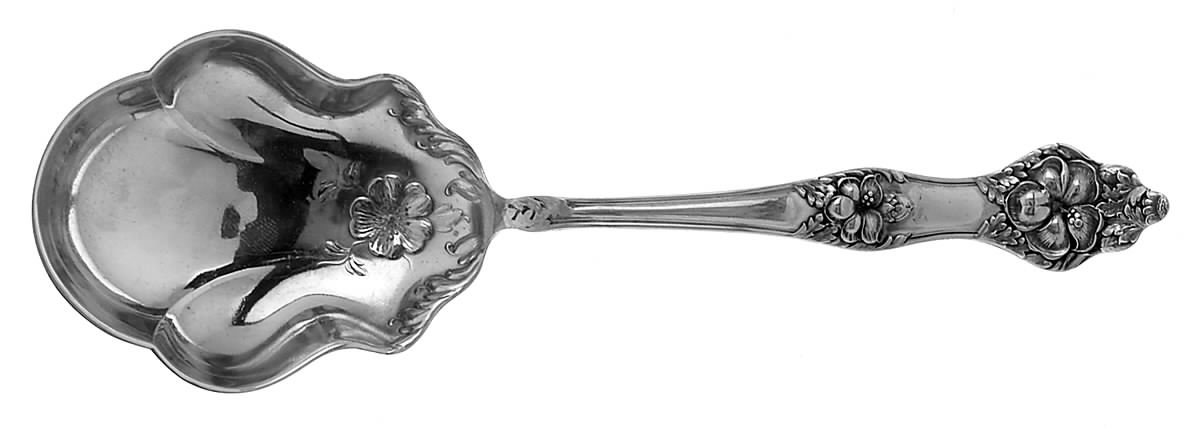 Landers No. 2 (Sterling, 1900, No Monograms) Small Solid Berry/Casserole Spoon by Baker Manchester-1