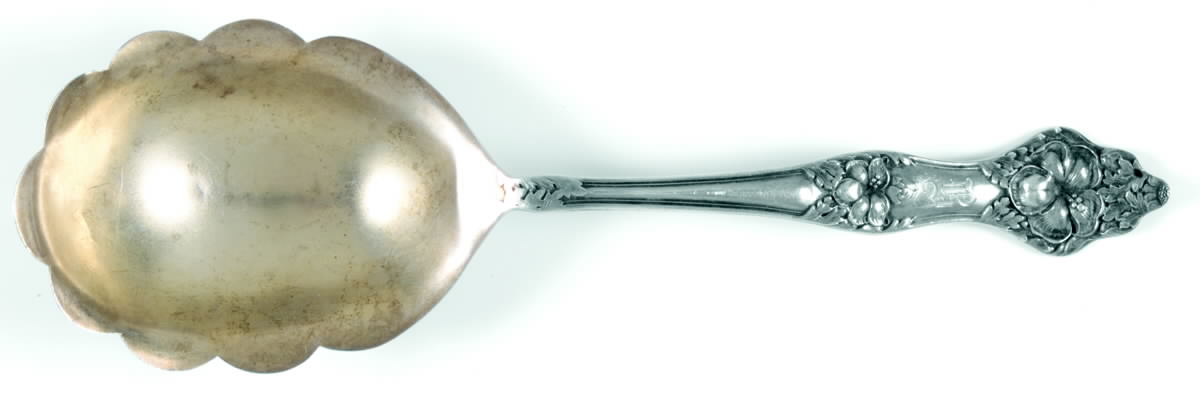 Landers No. 2 (Sterling, 1900, No Monograms) Large Solid Berry/Casserole Spoon by Baker Manchester-1