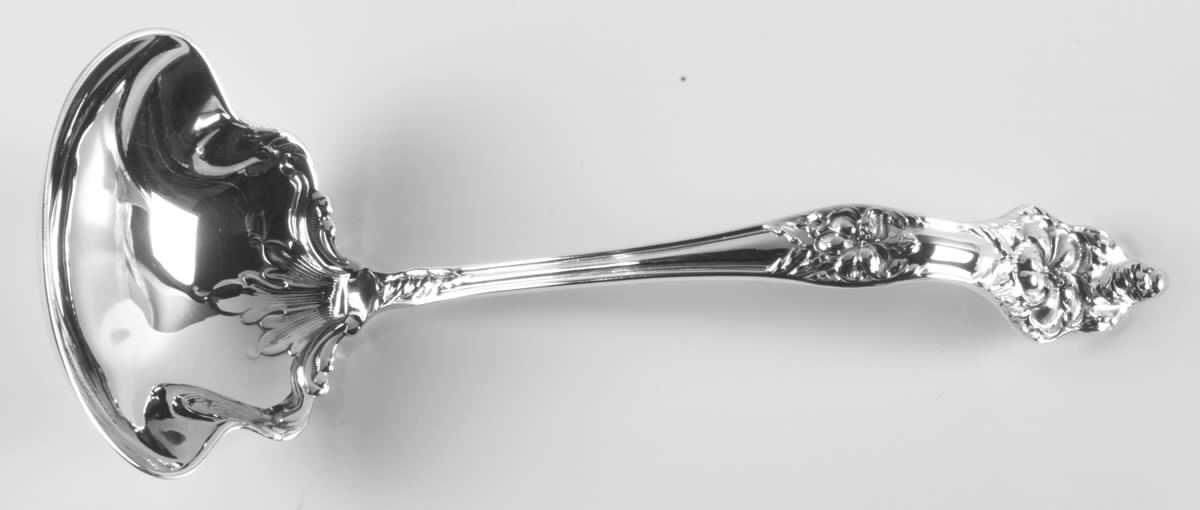Landers No. 2 (Sterling, 1900, No Monograms) Large Gravy Ladle, Solid Piece by Baker Manchester-1