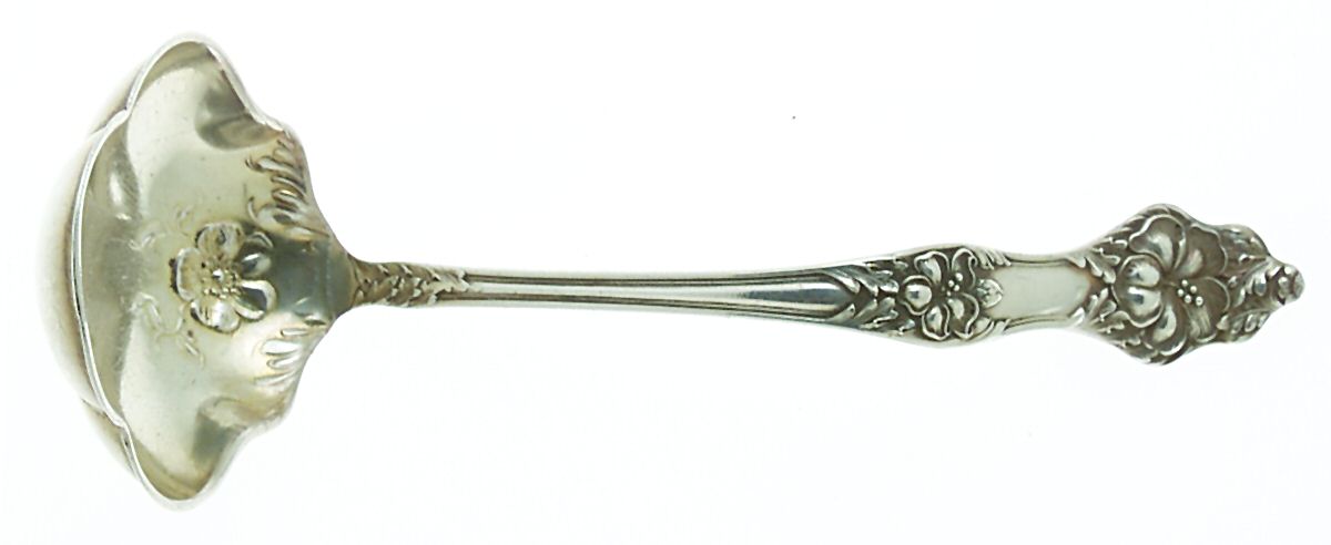 Landers No. 2 (Sterling, 1900, No Monograms) Solid Piece Cream Ladle by Baker Manchester-1