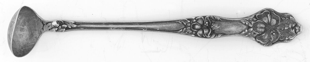 Landers No. 2 (Sterling, 1900, No Monograms) Mustard Spoon by Baker Manchester-1