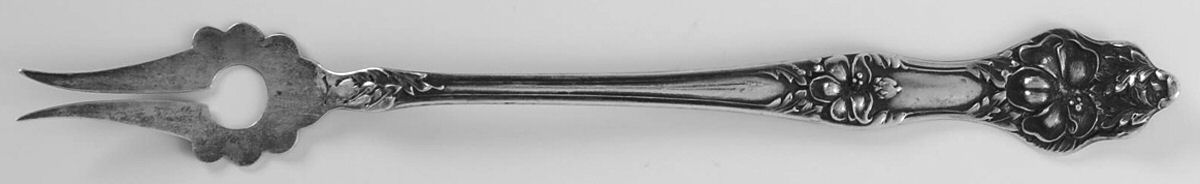 Landers No. 2 (Sterling, 1900, No Monograms) Old Style Pickle Fork by Baker Manchester-1
