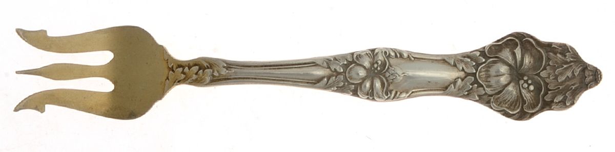 Landers No. 2 (Sterling, 1900, No Monograms) Oyster Fork by Baker Manchester-1