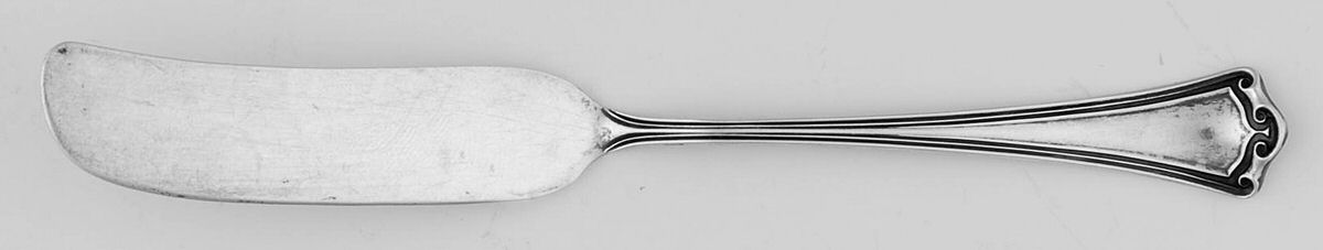 Roanoke (Sterling, 1918, No Monograms) Flat Handle Master Butter Knife by Baker Manchester-1