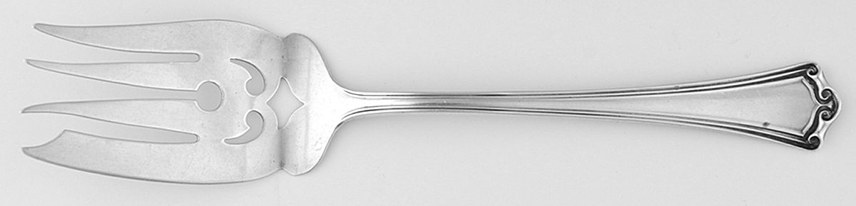 Roanoke (Sterling, 1918, No Monograms) Fork-Cold Meat/Servg-Sm/Solid by Baker Manchester-1