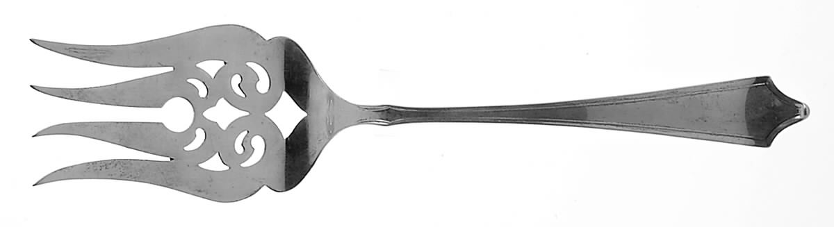 Roger Williams (Sterling, 1918) Large Solid Cold Meat Serving Fork by Baker Manchester-1