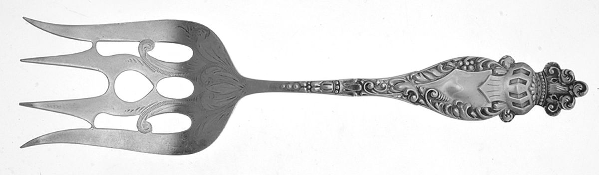 Spartan (Sterling, 1898) Large Brightcut Chipped Beef Fork by Baker Manchester-1