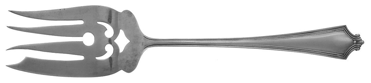 Van Buren (Sterling, 1916) Medium Solid Cold Meat Serving Fork by Baker Manchester-1