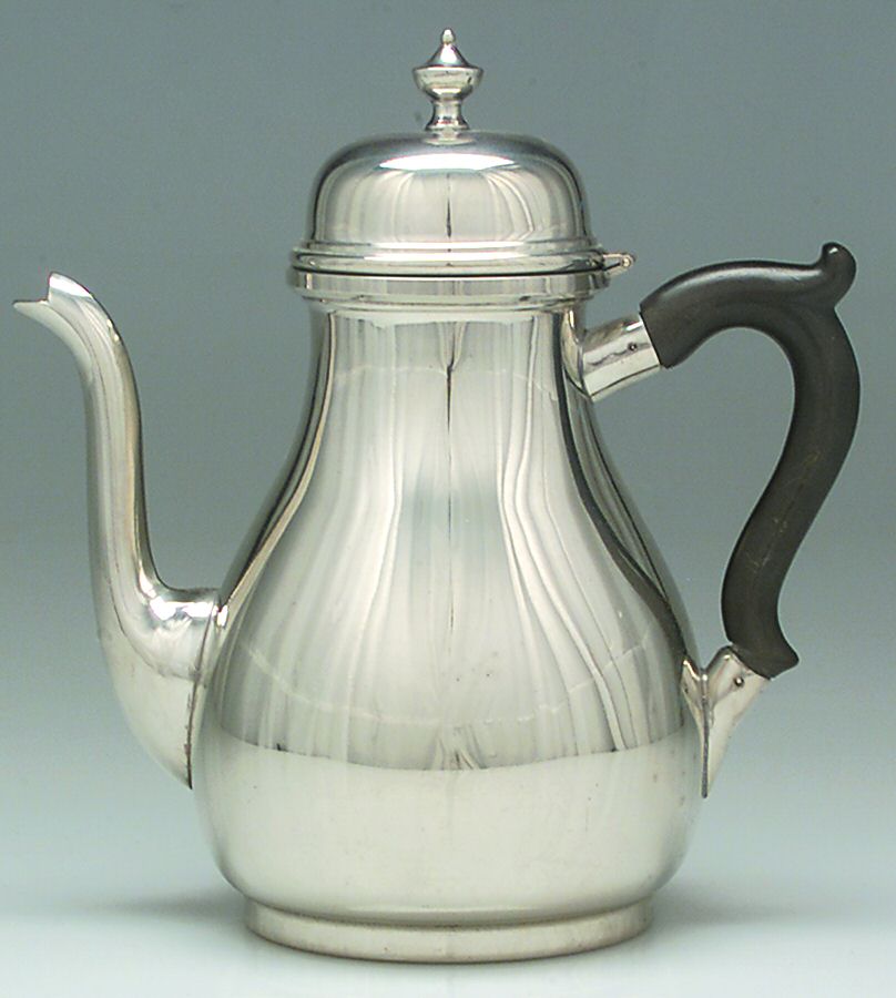 Colonial (Pewter, Hollowware) Coffee Pot by Luther Boardman & Son-1