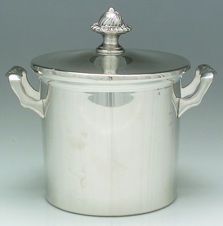 Colonial (Pewter, Hollowware) Ice Bucket & Lid by Luther Boardman & Son-1
