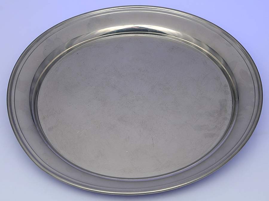 Colonial (Pewter, Hollowware) Round Tray by Luther Boardman & Son-1