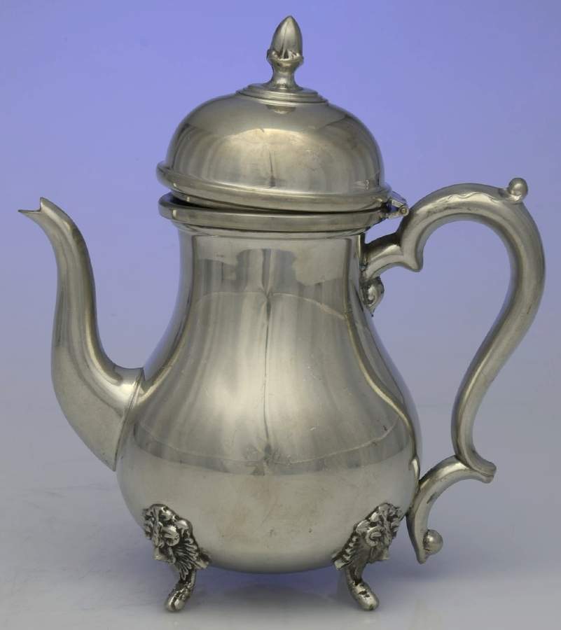 Colonial (Pewter, Hollowware) Tea Pot by Luther Boardman & Son-1