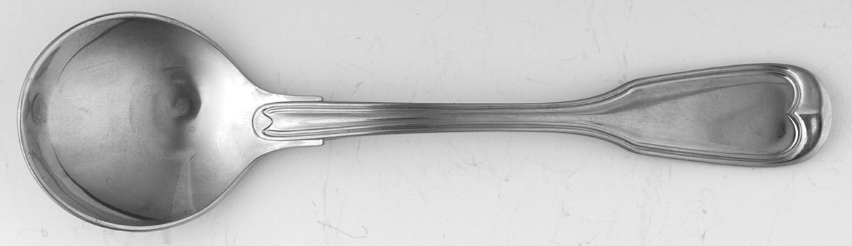 Klassich Faden (Stainless) Round Bowl Soup Spoon (Cream Soup) by Bremer Silberschmied-1