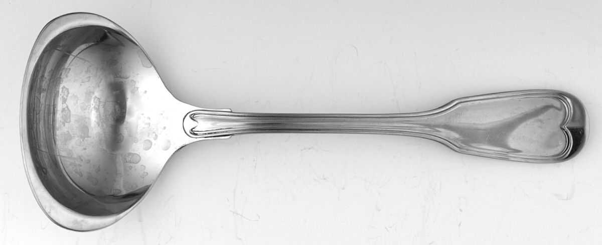 Klassich Faden (Stainless) Solid Gravy Ladle by Bremer Silberschmied-1