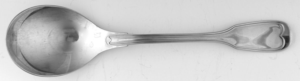Klassich Faden (Stainless) Vegetable Serving Spoon (Solid) by Bremer Silberschmied-1