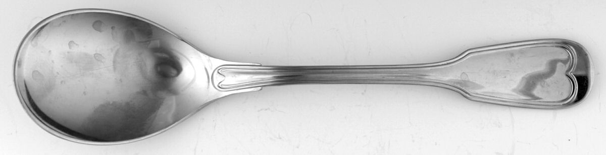 Klassich Faden (Stainless) Solid Stewed Fruit Serving Spoon by Bremer Silberschmied-1