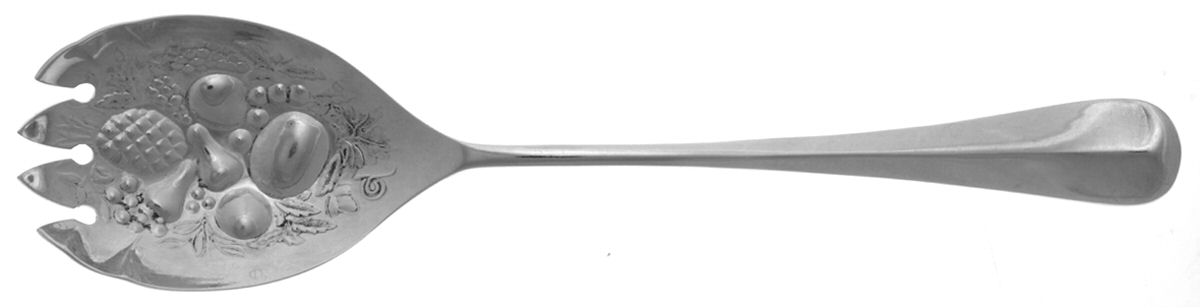Rattail (Silverplate) Solid Salad Serving Fork by George Butler-1
