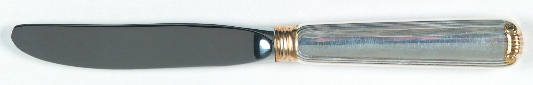 Marie Louise Gold (Sterling, Gold Accent) Modern Hollow Butter Spreader (Stainless) by R. Blackinton & Co-1