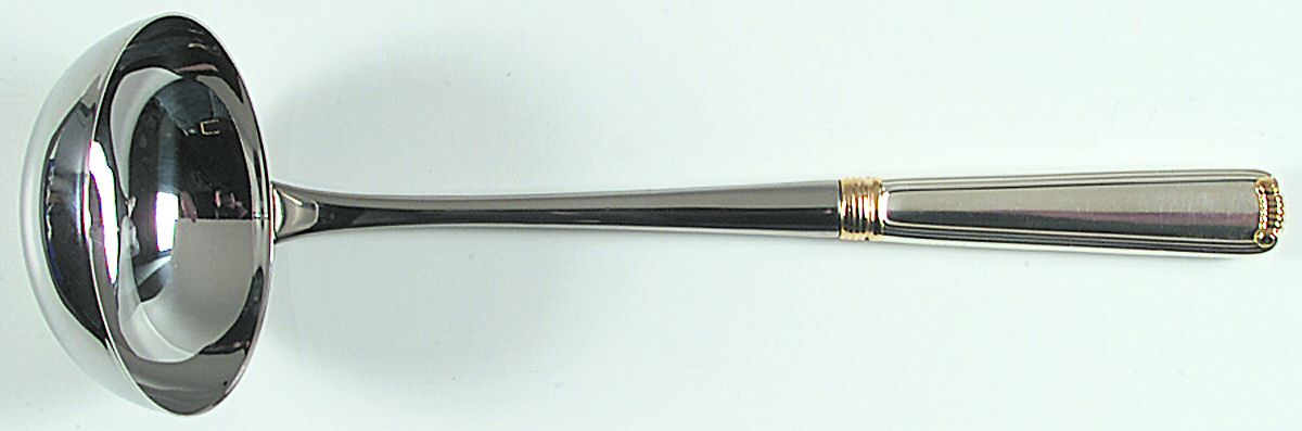 Marie Louise Gold (Sterling, Gold Accent) Soup Ladle with Stainless Bowl by R. Blackinton & Co-1