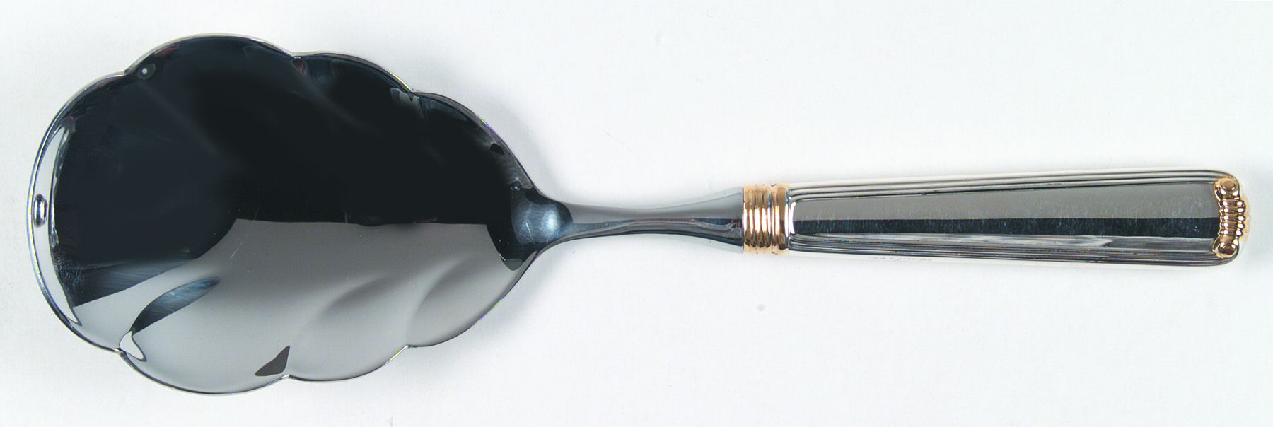 Marie Louise Gold (Sterling, Gold Accent) Utility Serving Spoon with Stainless Bowl by R. Blackinton & Co-1