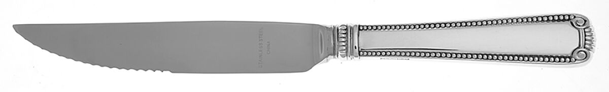 Scroll & Bead (Sterling, 1940, No Monograms) Steak Knife Individual Hollow, Serrate HC by R. Blackinton & Co-1